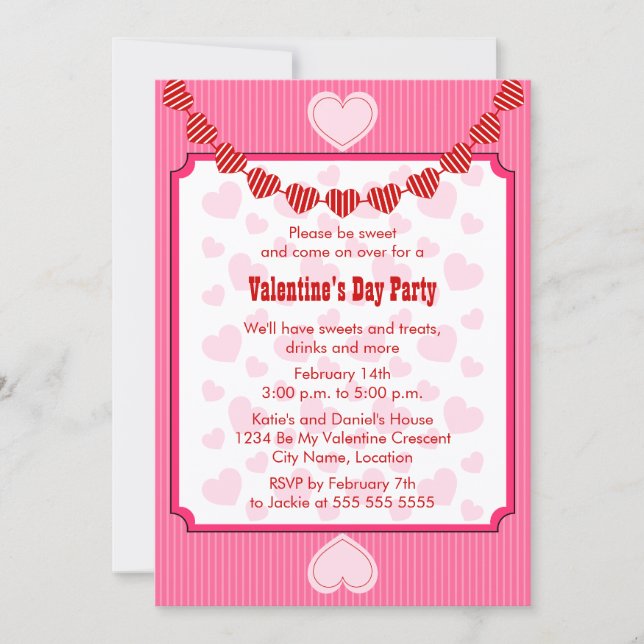Hearts Party Invitation (Front)
