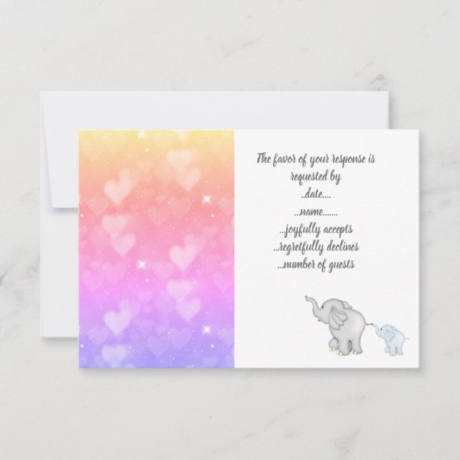 Hearts pastel rsvp response card (Front)
