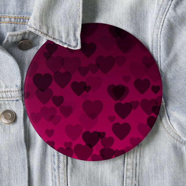 Hearts Pattern 18 6 Inch Round Button (In Situ)
