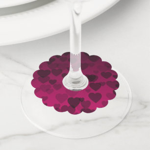 Hearts Pattern 18 Wine Glass Tag
