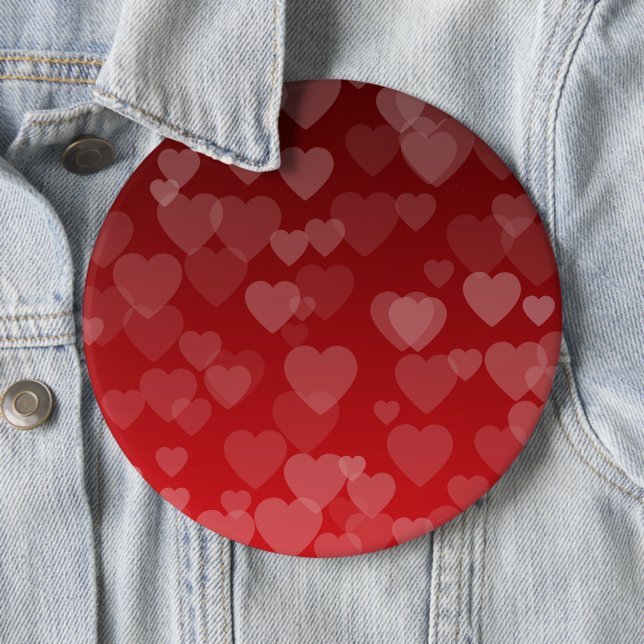 Hearts Pattern 19 6 Inch Round Button (In Situ)