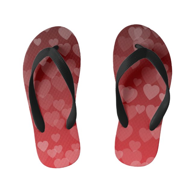 Hearts Pattern 19 Kid's Flip Flops (Footbed)