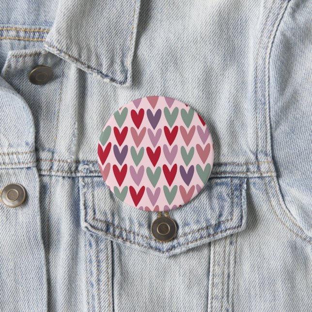 Hearts Pattern 1 3 Inch Round Button (In Situ)