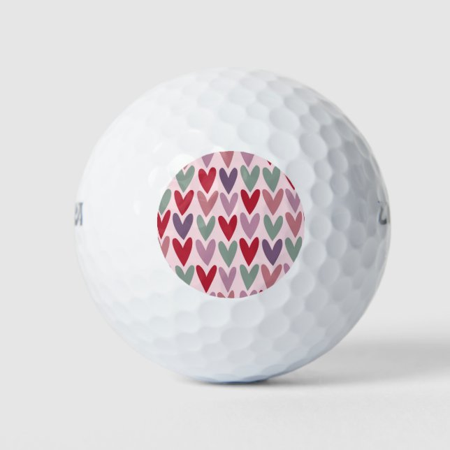 Hearts Pattern 1 Golf Balls (Front)