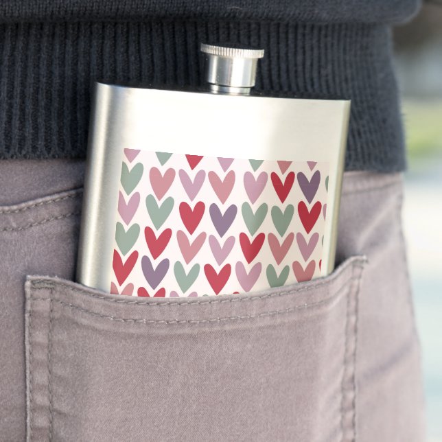 Hearts Pattern 1 Hip Flask (In Situ)