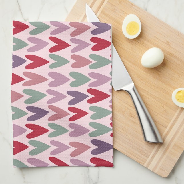 Hearts Pattern 1 Kitchen Towel (Quarter Fold)