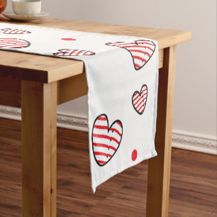 Hearts Pattern 21 Short Table Runner