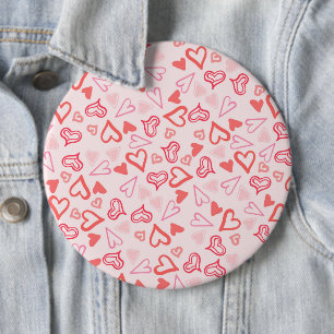 Hearts Pattern 23 6 Inch Round Button