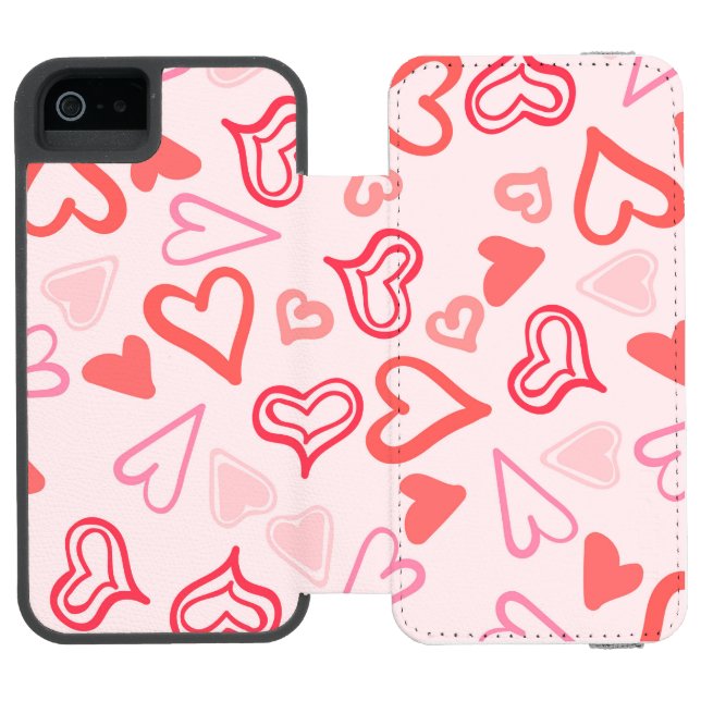 Hearts Pattern 23 Incipio iPhone Wallet Case (Folio Open)