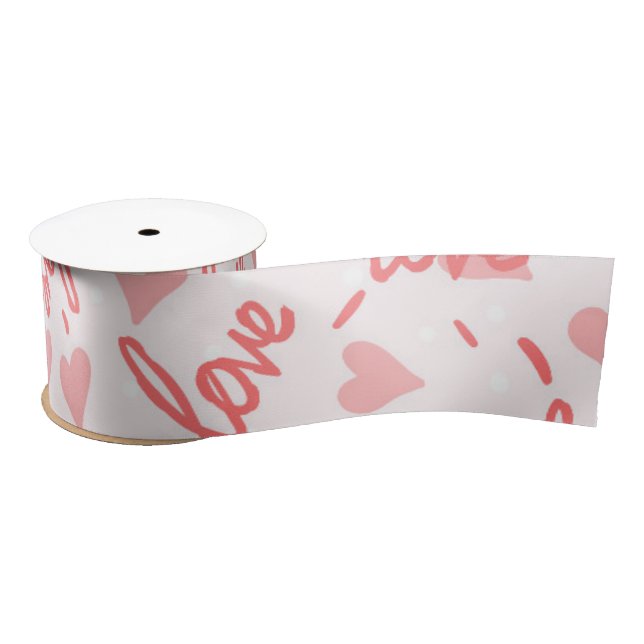 Hearts Pattern 24 Satin Ribbon (Spool)