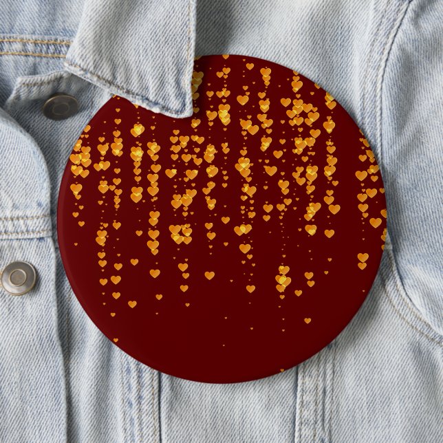 Hearts Pattern 25 6 Inch Round Button (In Situ)