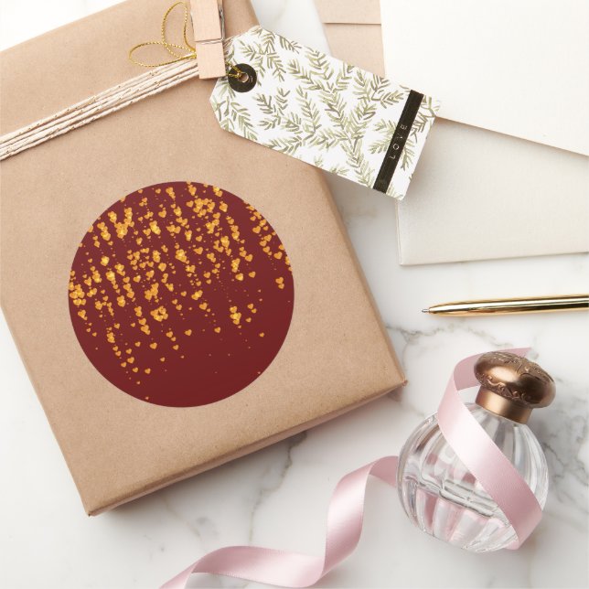Hearts Pattern 25 Classic Round Sticker (Gifting)