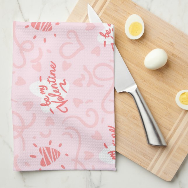 Hearts Pattern 25 Kitchen Towel (Quarter Fold)