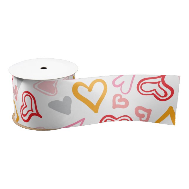 Hearts Pattern 26 Satin Ribbon (Spool)