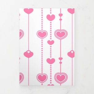 Hearts Pattern 26 Tri-Fold Holiday Card