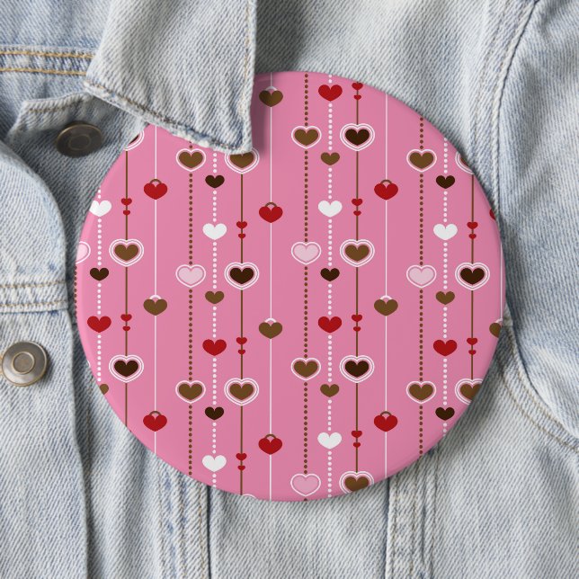 Hearts Pattern 27 6 Inch Round Button (In Situ)