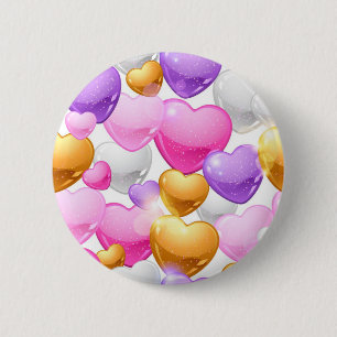 Hearts pattern 2 inch round button