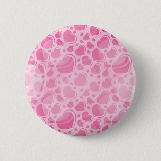Hearts pattern 2 inch round button (Front)