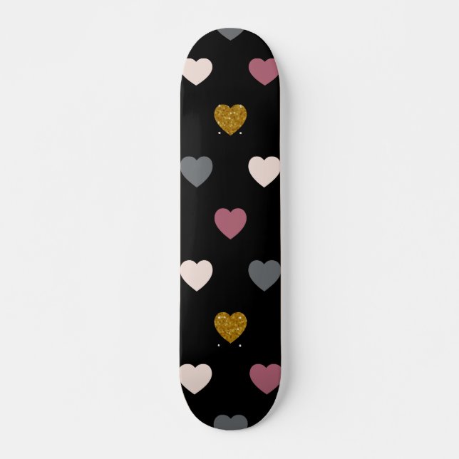 Hearts Pattern 30 Skateboard (Front)