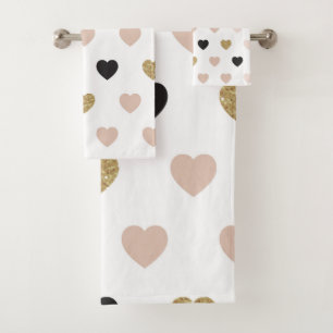 Hearts Pattern 31 Bath Towel Set