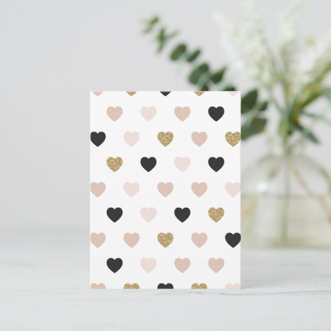 Hearts Pattern 31 Holiday Postcard (Standing Front)