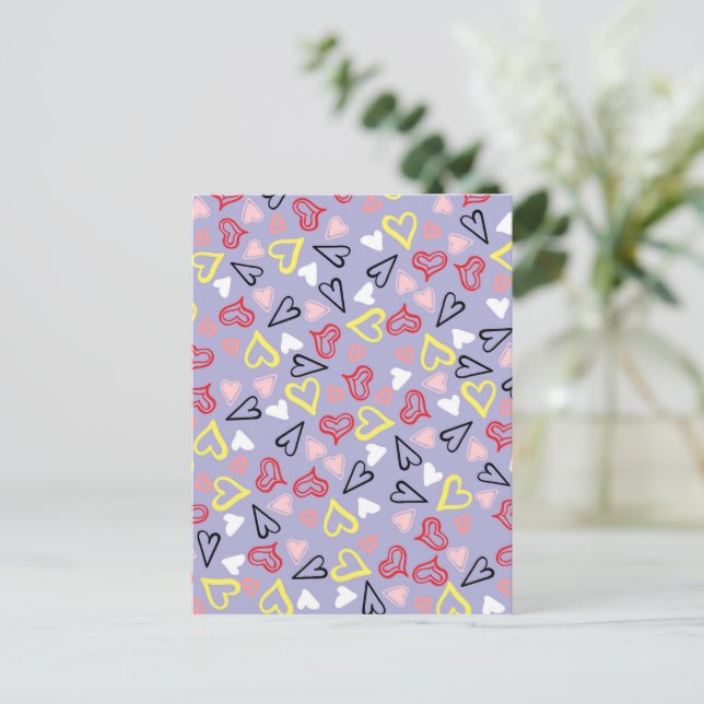 Hearts Pattern 31 Holiday Postcard (Standing Front)