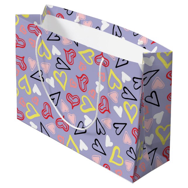 Hearts Pattern 31 Large Gift Bag (Back Angled)