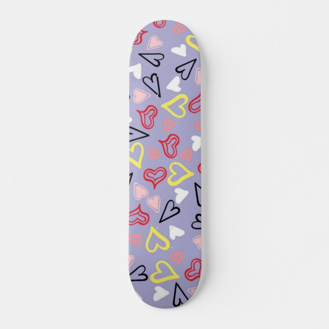Hearts Pattern 31 Skateboard (Front)