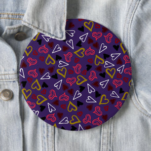 Hearts Pattern 32 6 Inch Round Button