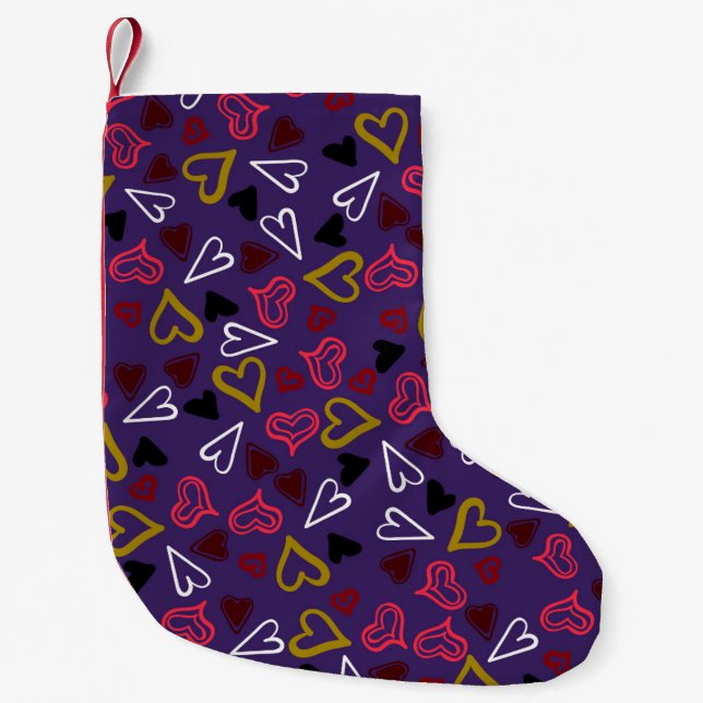 Hearts Pattern 32 Small Christmas Stocking (Front)