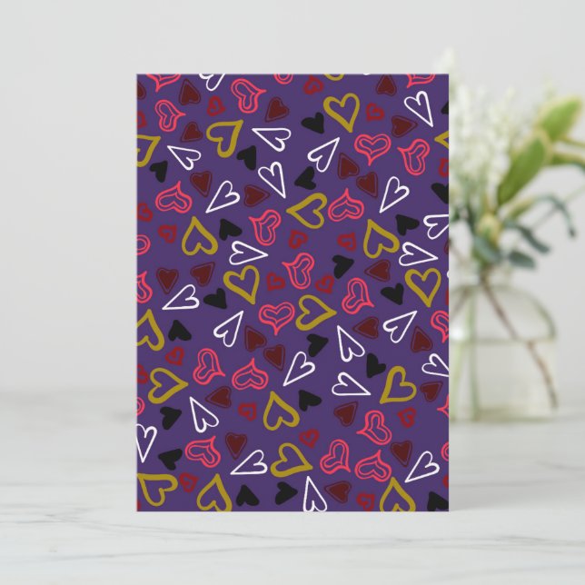 Hearts Pattern 32 Thank You Card (Standing Front)