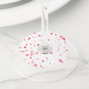 Hearts Pattern 33 Wine Glass Tag