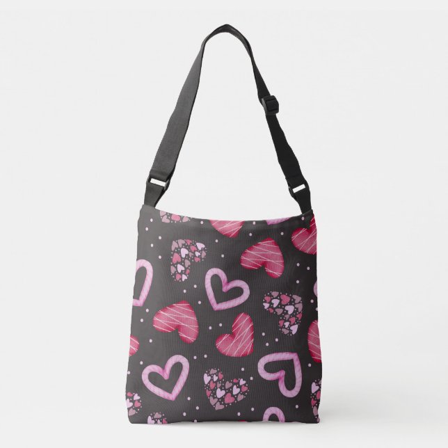 Hearts Pattern 34 Crossbody Bag (Front)
