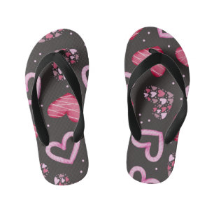 Hearts Pattern 34 Kid's Flip Flops