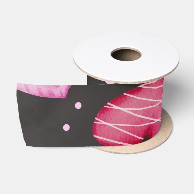 Hearts Pattern 34 Satin Ribbon (Spool)