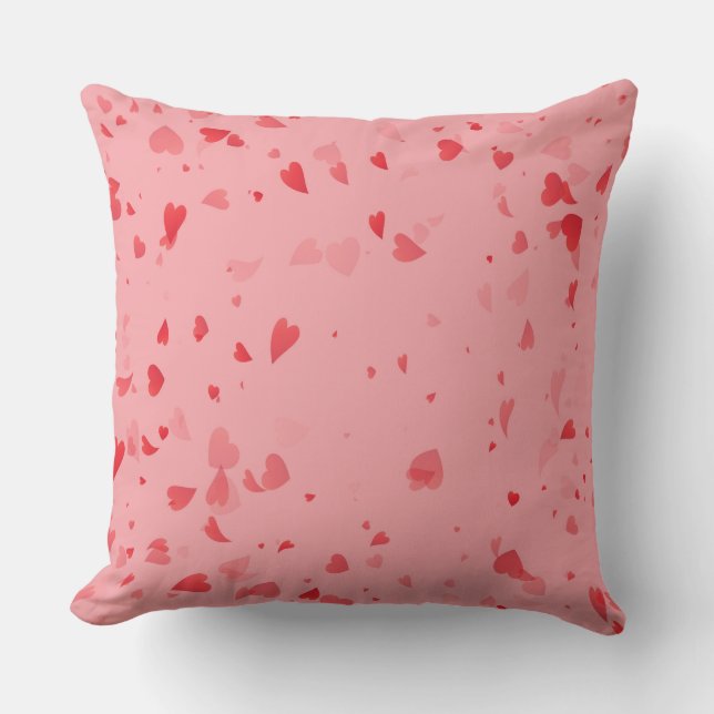 Hearts Pattern 34 Throw Pillow (Front)
