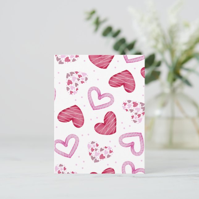 Hearts Pattern 36 Postcard (Standing Front)