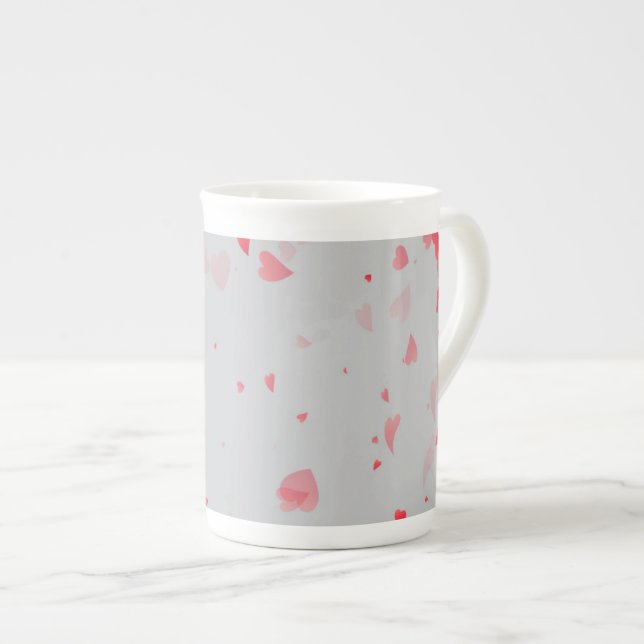 Hearts Pattern 37 Bone China Mug (Front Right)