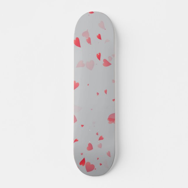 Hearts Pattern 37 Skateboard (Front)
