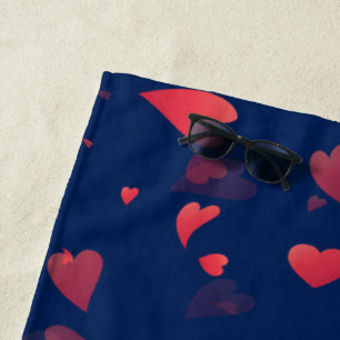 Hearts Pattern 40 Beach Towel