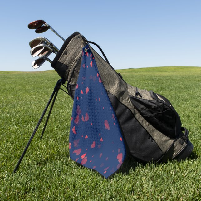 Hearts Pattern 40 Golf Towel (Green)