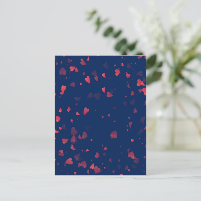 Hearts Pattern 40 Holiday Postcard (Standing Front)