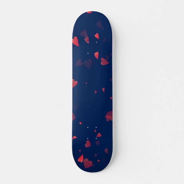 Hearts Pattern 40 Skateboard (Front)