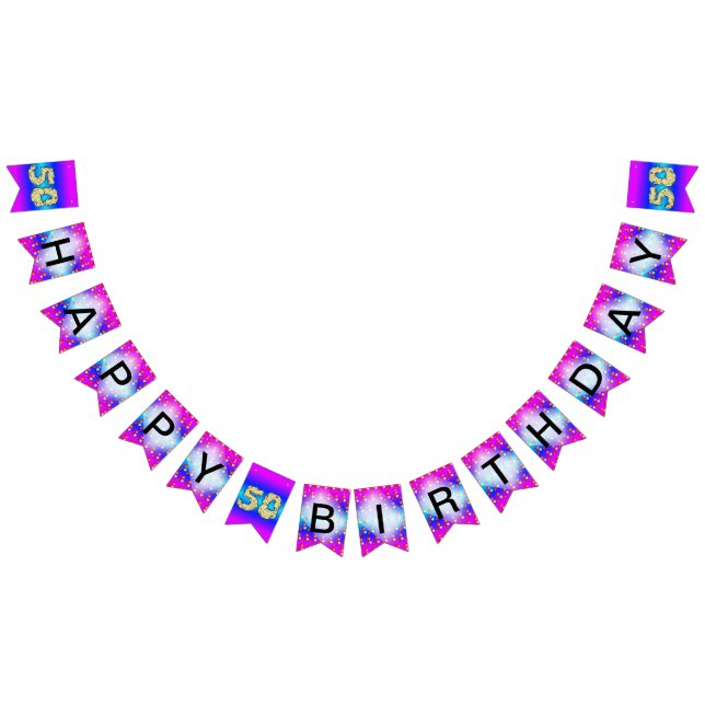 Hearts Pattern 50th Birthday Bunting Banner (All)