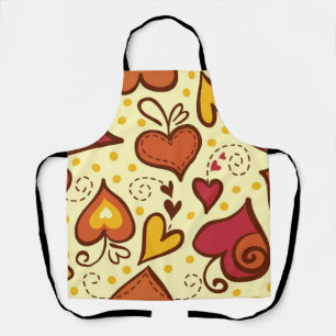 Hearts pattern apron
