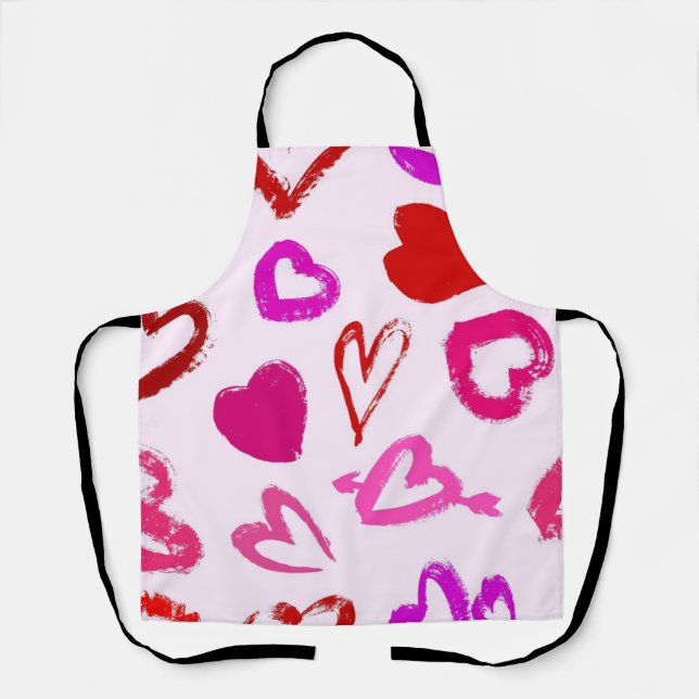 Hearts pattern apron (Front)