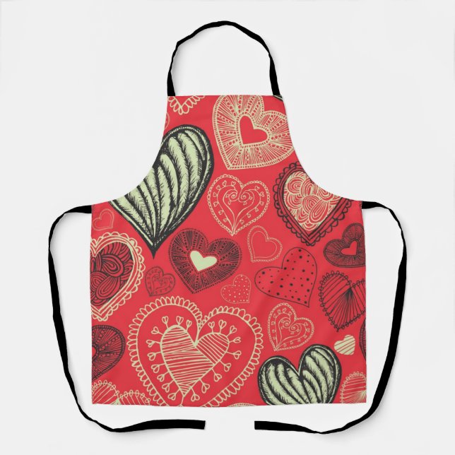 Hearts pattern apron (Front)