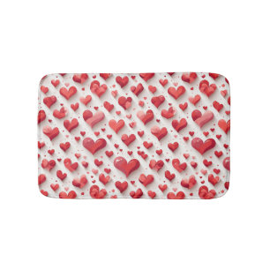 Hearts pattern bath mat