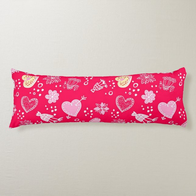 Hearts pattern body pillow (Front)