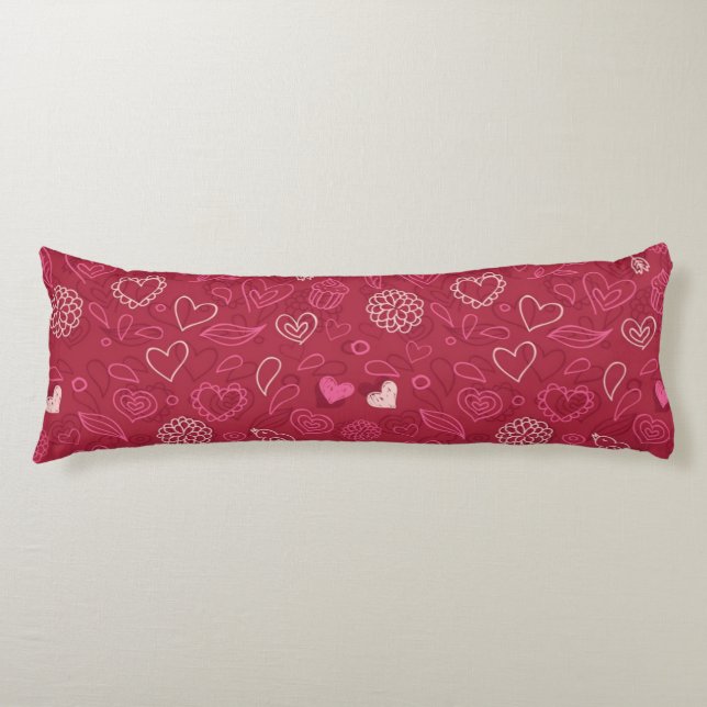 Hearts pattern body pillow (Front)